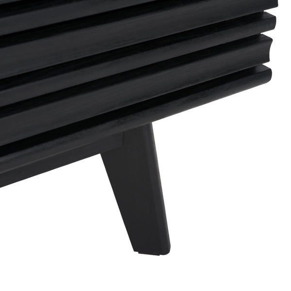 Safavieh Esma Stylish Media Stand With Retro Design, Two Shelves, And Cable Management For Modern Spaces Black MED9601B