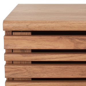 Safavieh Esma Stylish Media Stand With Retro Design, Two Shelves, And Cable Management For Modern Spaces Oak MED9601D