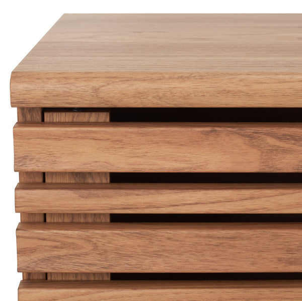 Safavieh Esma Stylish Media Stand With Retro Design, Two Shelves, And Cable Management For Modern Spaces Oak MED9601D
