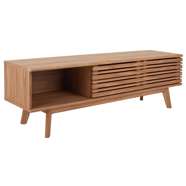 Safavieh Esma Stylish Media Stand With Retro Design, Two Shelves, And Cable Management For Modern Spaces Oak MED9601D