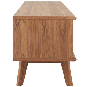 Safavieh Esma Stylish Media Stand With Retro Design, Two Shelves, And Cable Management For Modern Spaces Oak MED9601D