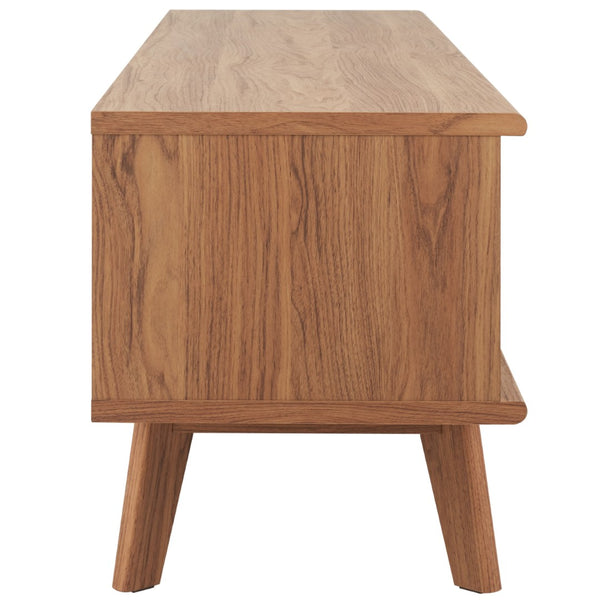 Safavieh Esma Stylish Media Stand With Retro Design, Two Shelves, And Cable Management For Modern Spaces Oak MED9601D