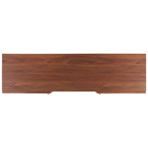Safavieh Silvanna 2-Door Media Stand - Walnut Finish With Rattan Panels, Stylish Storage For Modern Living Spaces MED9604A