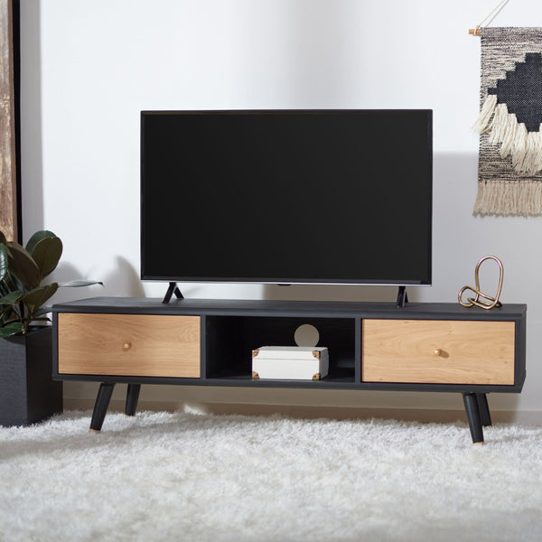 Safavieh Beatrix Retro-Modern Media Stand With 2 Drawers & Open Shelf - Stylish Storage For Any Space MED9607A