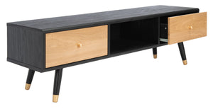 Safavieh Beatrix Retro-Modern Media Stand With 2 Drawers & Open Shelf - Stylish Storage For Any Space MED9607A
