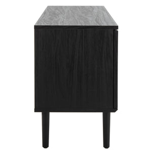Safavieh Claude 1 Door 2 Shelf Media Stand XII23 Black Wood MED9609B