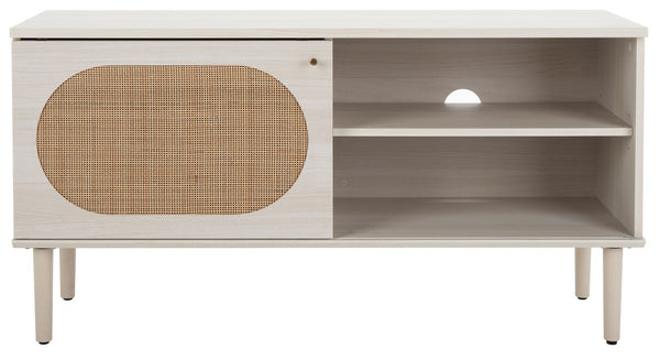 Safavieh Claude 1 Door 2 Shelf Media Stand XII23 White Wood MED9609C