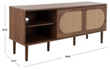 Safavieh Claude 2 Door 2 Shelf Media Stand XII23 Walnut Wood MED9610A