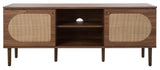 Safavieh Claude 2 Door 2 Shelf Media Stand XII23 Walnut Wood MED9610A