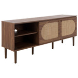 Safavieh Claude 2 Door 2 Shelf Media Stand XII23 Walnut Wood MED9610A