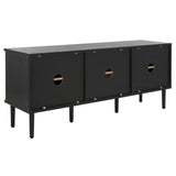 Safavieh Claude 2 Door 2 Shelf Media Stand XII23 Black Wood MED9610B