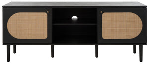 Safavieh Claude 2 Door 2 Shelf Media Stand XII23 Black Wood MED9610B