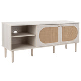 Safavieh Claude 2 Door 2 Shelf Media Stand XII23 White Wood MED9610C