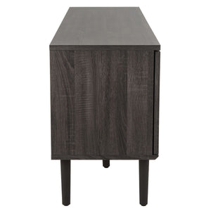 Safavieh Claude 2 Door 2 Shelf Media Stand XII23 Distressed Black Wood MED9610E