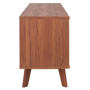 Safavieh Alatar Stylish 3-Drawer Media Stand With Open Shelf For Organized Storage And Timeless Appeal Walnut MED9613A