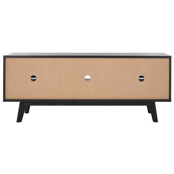 Safavieh Alatar Stylish 3-Drawer Media Stand With Open Shelf For Organized Storage And Timeless Appeal Black MED9613B