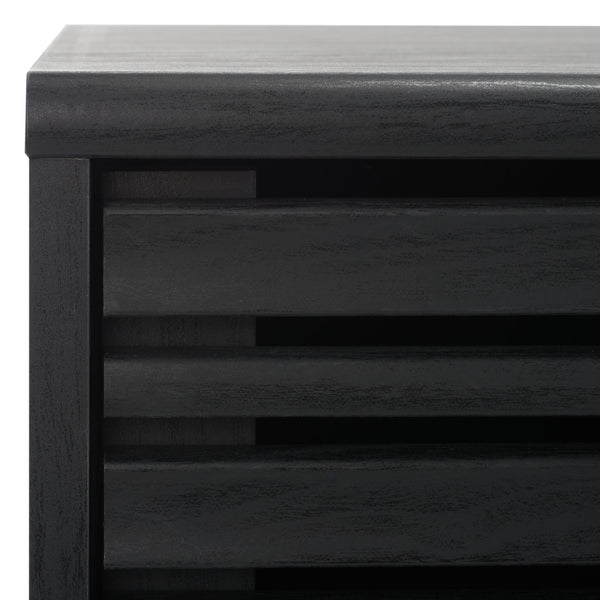 Safavieh Alatar Stylish 3-Drawer Media Stand With Open Shelf For Organized Storage And Timeless Appeal Black MED9613B