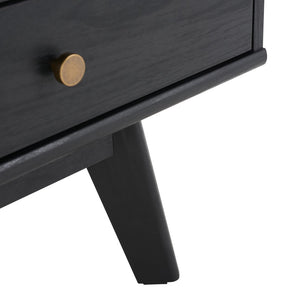Safavieh Alatar Stylish 3-Drawer Media Stand With Open Shelf For Organized Storage And Timeless Appeal Black MED9613B