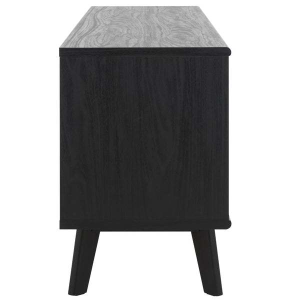 Safavieh Alatar Stylish 3-Drawer Media Stand With Open Shelf For Organized Storage And Timeless Appeal Black MED9613B