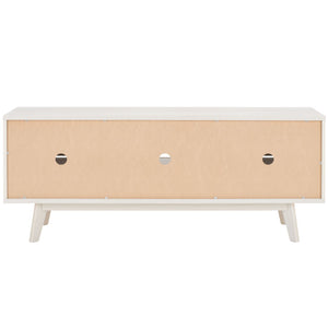 Safavieh Alatar Stylish 3-Drawer Media Stand With Open Shelf For Organized Storage And Timeless Appeal Bleached White MED9613C