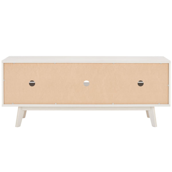 Safavieh Alatar Stylish 3-Drawer Media Stand With Open Shelf For Organized Storage And Timeless Appeal Bleached White MED9613C