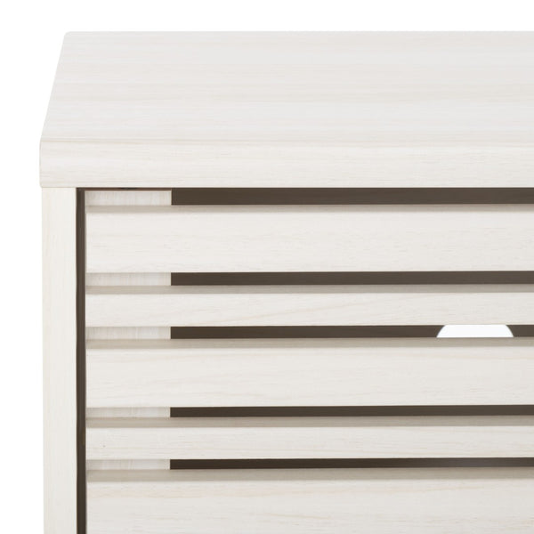 Safavieh Alatar Stylish 3-Drawer Media Stand With Open Shelf For Organized Storage And Timeless Appeal Bleached White MED9613C