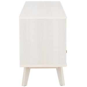 Safavieh Alatar Stylish 3-Drawer Media Stand With Open Shelf For Organized Storage And Timeless Appeal Bleached White MED9613C