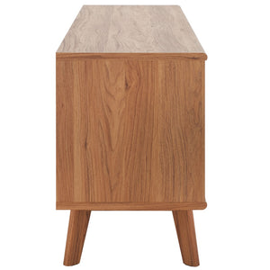 Safavieh Alatar Stylish 3-Drawer Media Stand With Open Shelf For Organized Storage And Timeless Appeal Oak MED9613D