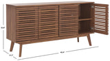 Safavieh Atlantes 4 Door 4 Shelf Media Stand Walnut Particle Board/ Mdf/ Honeycomb/ Solid Wood MED9614A-2BX