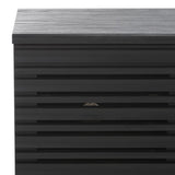 Safavieh Atlantes 4 Door 4 Shelf Media Stand Black Particle Board/ Mdf/ Honeycomb/ Solid Wood MED9614B-2BX