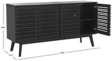 Safavieh Atlantes 4 Door 4 Shelf Media Stand Black Particle Board/ Mdf/ Honeycomb/ Solid Wood MED9614B-2BX