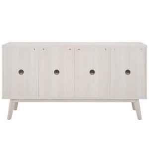 Safavieh Atlantes 4 Door 4 Shelf Media Stand White Particle Board/ Mdf/ Honeycomb/ Solid Wood MED9614C-2BX