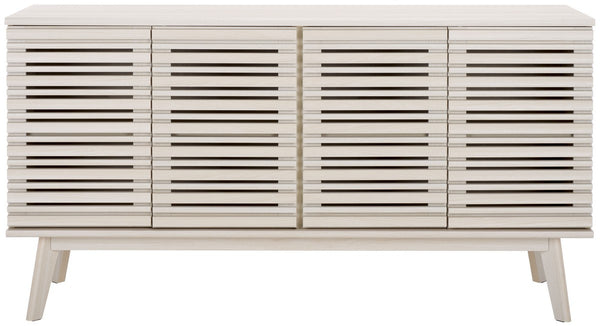 Safavieh Atlantes 4 Door 4 Shelf Media Stand White Particle Board/ Mdf/ Honeycomb/ Solid Wood MED9614C-2BX