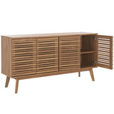 Safavieh Atlantes 4 Door 4 Shelf Media Stand Oak Particle Board/ Mdf/ Honeycomb/ Solid Wood MED9614D-2BX