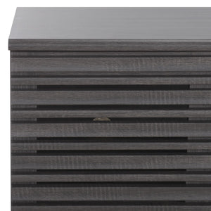 Safavieh Atlantes 4 Door 4 Shelf Media Stand Distressed Black Particle Board/ Mdf/ Honeycomb/ Solid Wood MED9614E-2BX