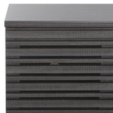 Safavieh Atlantes 4 Door 4 Shelf Media Stand Distressed Black Particle Board/ Mdf/ Honeycomb/ Solid Wood MED9614E-2BX