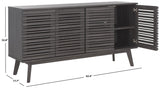 Safavieh Atlantes 4 Door 4 Shelf Media Stand Distressed Black Particle Board/ Mdf/ Honeycomb/ Solid Wood MED9614E-2BX