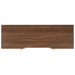 Safavieh Ophelia Contemporary Media Stand With Rattan Mesh, Bold Geometry, And Stylish Storage Solutions Walnut MED9615A