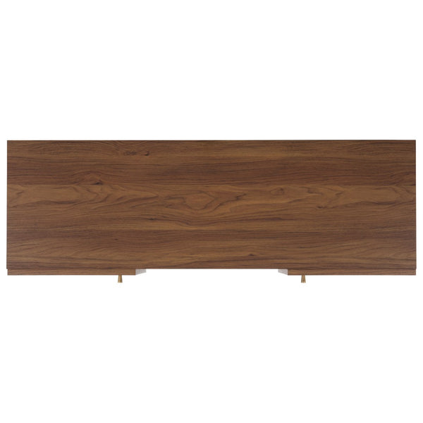 Safavieh Ophelia Contemporary Media Stand With Rattan Mesh, Bold Geometry, And Stylish Storage Solutions Walnut MED9615A