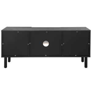 Safavieh Ophelia 2 Door 2 Shelf Media Stand Black Pb / Mdf/ Rattan / Rubber Wood MED9615B