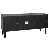 Safavieh Ophelia 2 Door 2 Shelf Media Stand Black Pb / Mdf/ Rattan / Rubber Wood MED9615B