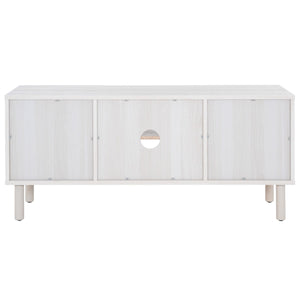Safavieh Ophelia 2 Door 2 Shelf Media Stand  White  Pb / Mdf/ Rattan / Rubber Wood MED9615C