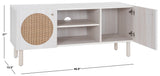 Safavieh Ophelia 2 Door 2 Shelf Media Stand  White  Pb / Mdf/ Rattan / Rubber Wood MED9615C