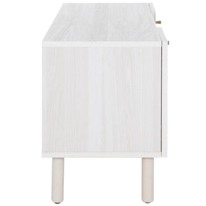 Safavieh Ophelia 2 Door 2 Shelf Media Stand  White  Pb / Mdf/ Rattan / Rubber Wood MED9615C