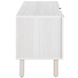 Safavieh Ophelia 2 Door 2 Shelf Media Stand  White  Pb / Mdf/ Rattan / Rubber Wood MED9615C