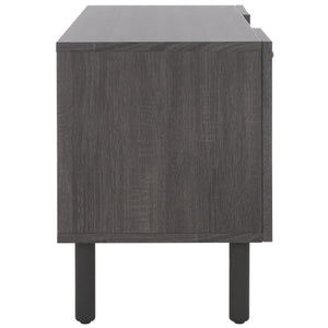 Safavieh Ophelia 2 Door 2 Shelf Media Stand Distressed Black Wood MED9615E