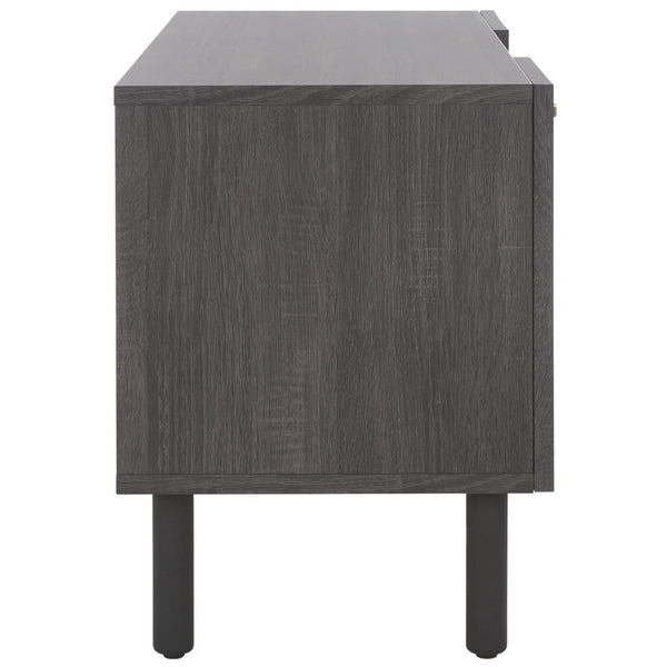 Safavieh Ophelia 2 Door 2 Shelf Media Stand Distressed Black Wood MED9615E