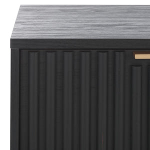 Safavieh Lylia 1 Door Media Stand Black Wood MED9617B