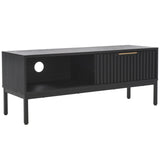 Safavieh Lylia 1 Door Media Stand Black Wood MED9617B