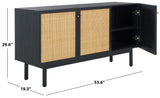 Safavieh Aino 3 Door Sideboard / Media Stand Black 53.6" x 19.3" x 29.6"